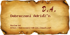 Debreczeni Adrián névjegykártya